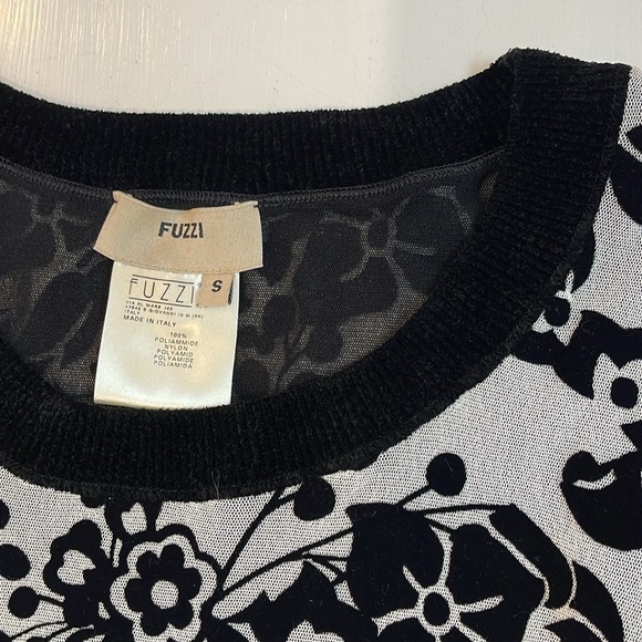 FUZZI black velour and white tunic or mini dress size small - Picture 4 of 6